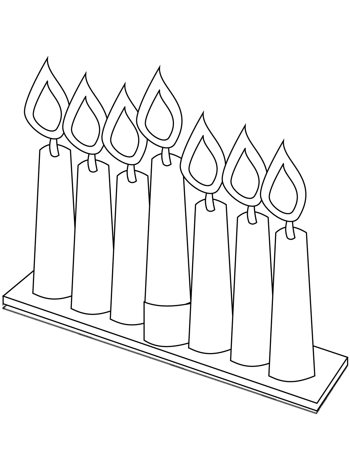 SEVEN CANDLES KWANZAA HOLIDAY Free Clipart Coloring Pages for Kids Adults Art Activities Line Art
