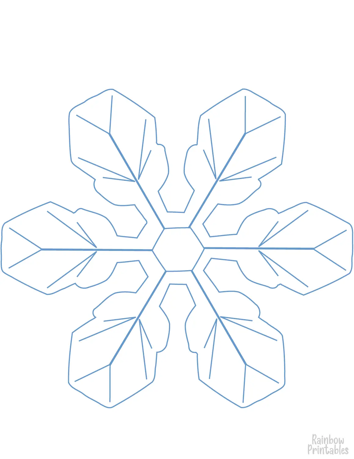 Elegant Winter Snowflake Line Drawing Doodle Coloring Book Page Sheets for Children Activity 4
