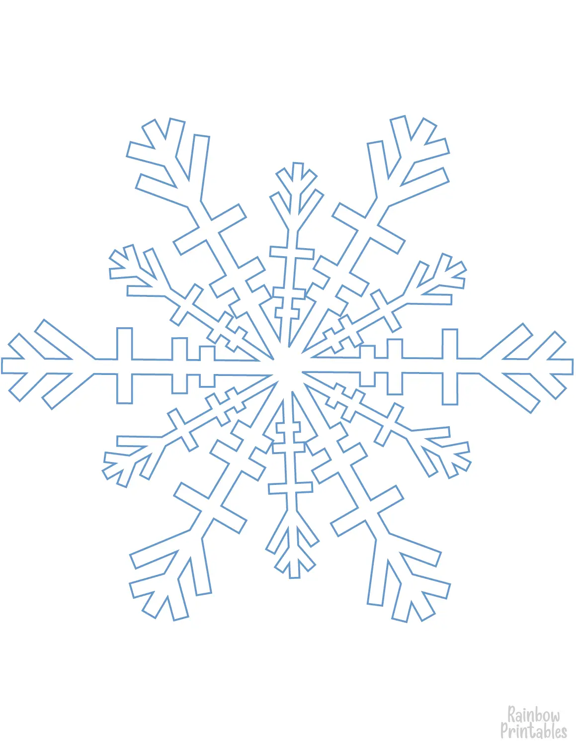 Elegant Winter Snowflake Line Drawing Doodle Coloring Book Page Sheets for Children Activity 5