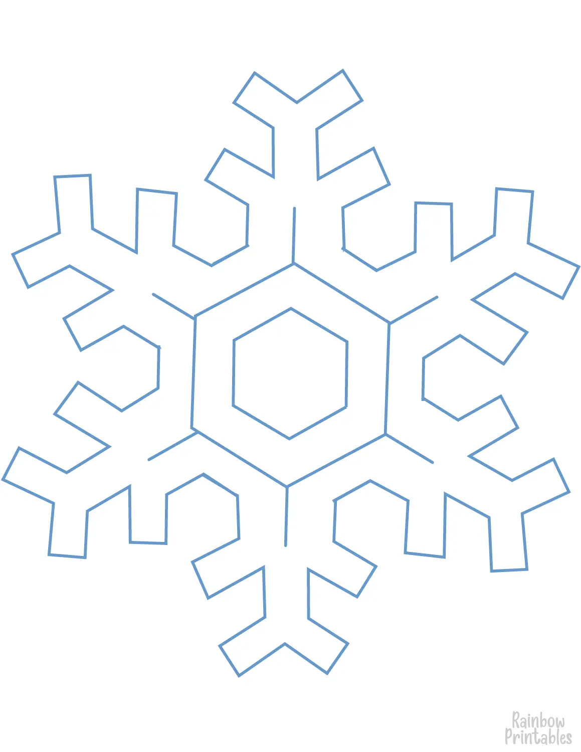Elegant Winter Snowflake Line Drawing Doodle Coloring Book Page Sheets for Children Activity 6