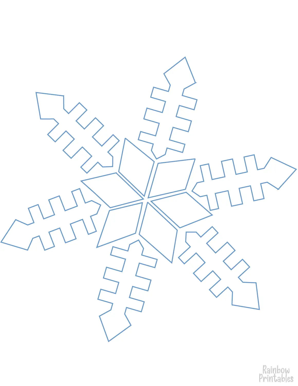 Elegant Winter Snowflake Line Drawing Doodle Coloring Book Page Sheets for Children Activity 7