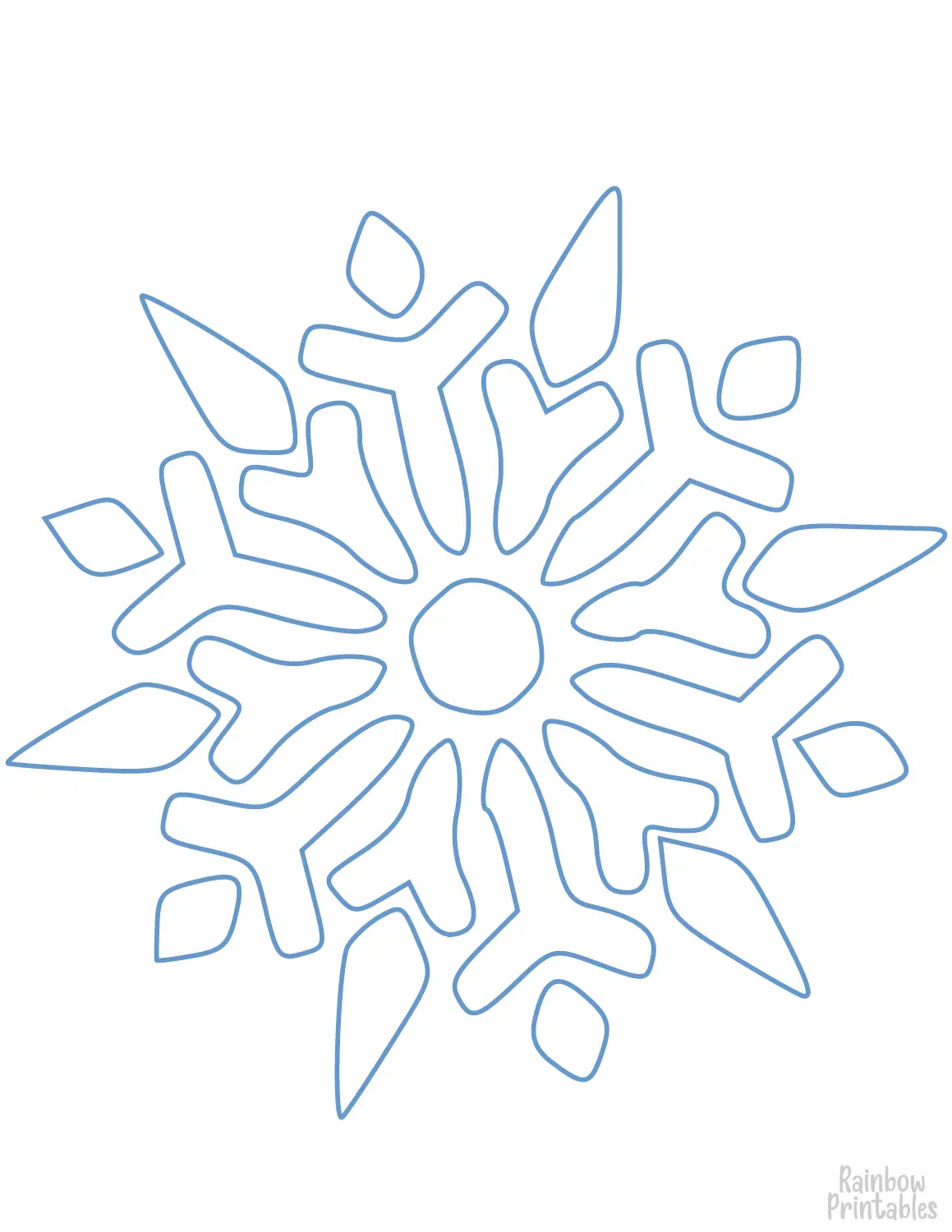 Elegant Winter Snowflake Line Drawing Doodle Coloring Book Page Sheets for Children Activity 8
