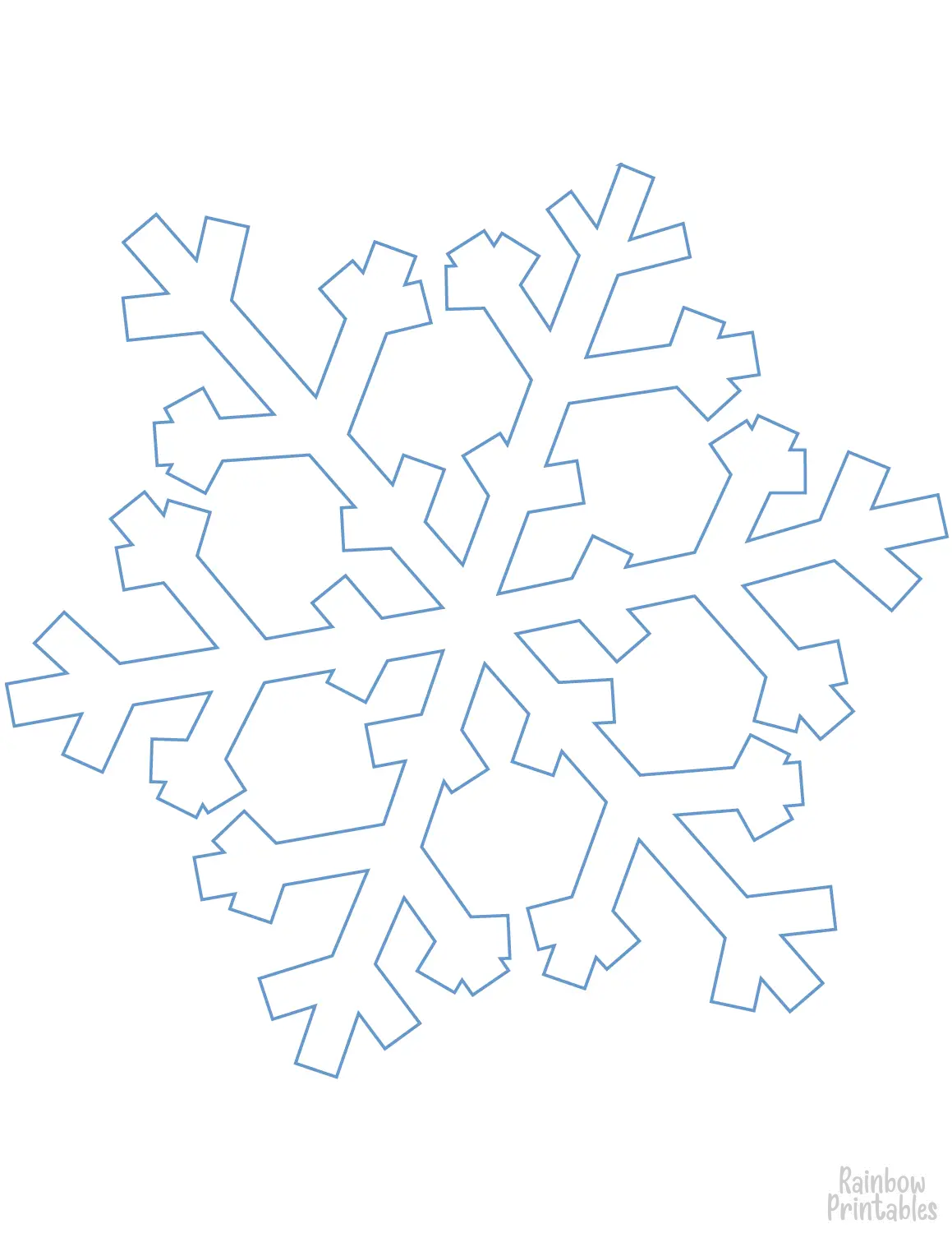 Elegant Winter Snowflake Line Drawing Doodle Coloring Book Page Sheets for Children Activity 12