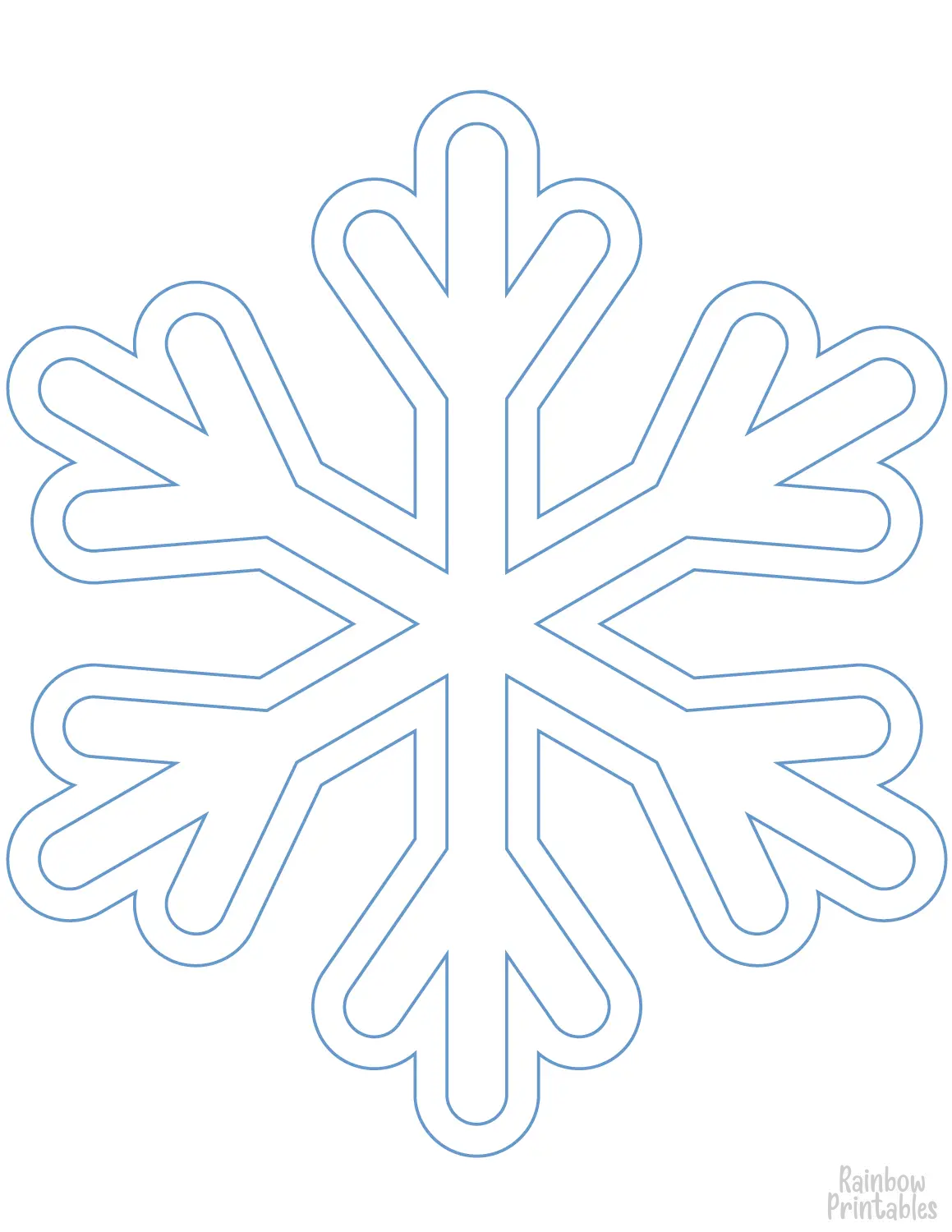 Elegant Winter Snowflake Line Drawing Doodle Coloring Book Page Sheets for Children Activity 13