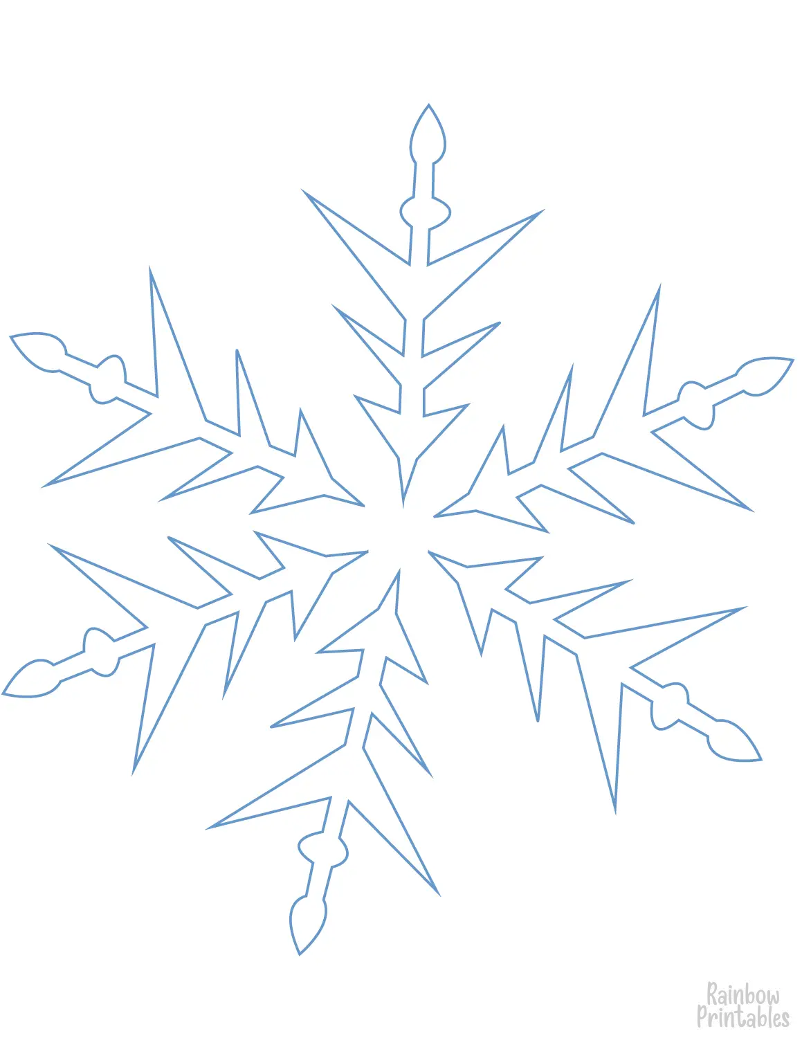 Elegant Winter Snowflake Line Drawing Doodle Coloring Book Page Sheets for Children Activity 15