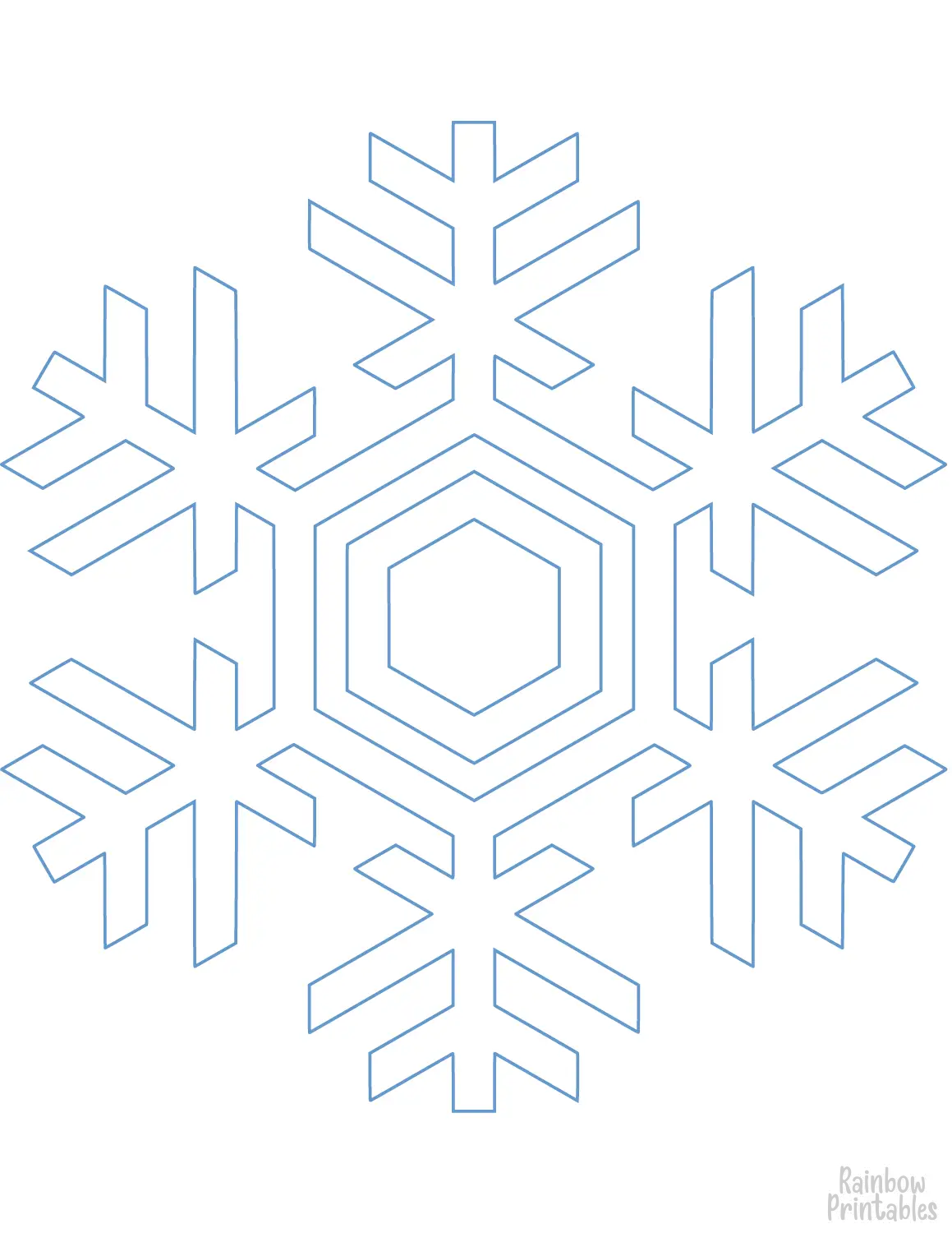 Elegant Winter Snowflake Line Drawing Doodle Coloring Book Page Sheets for Children Activity 17