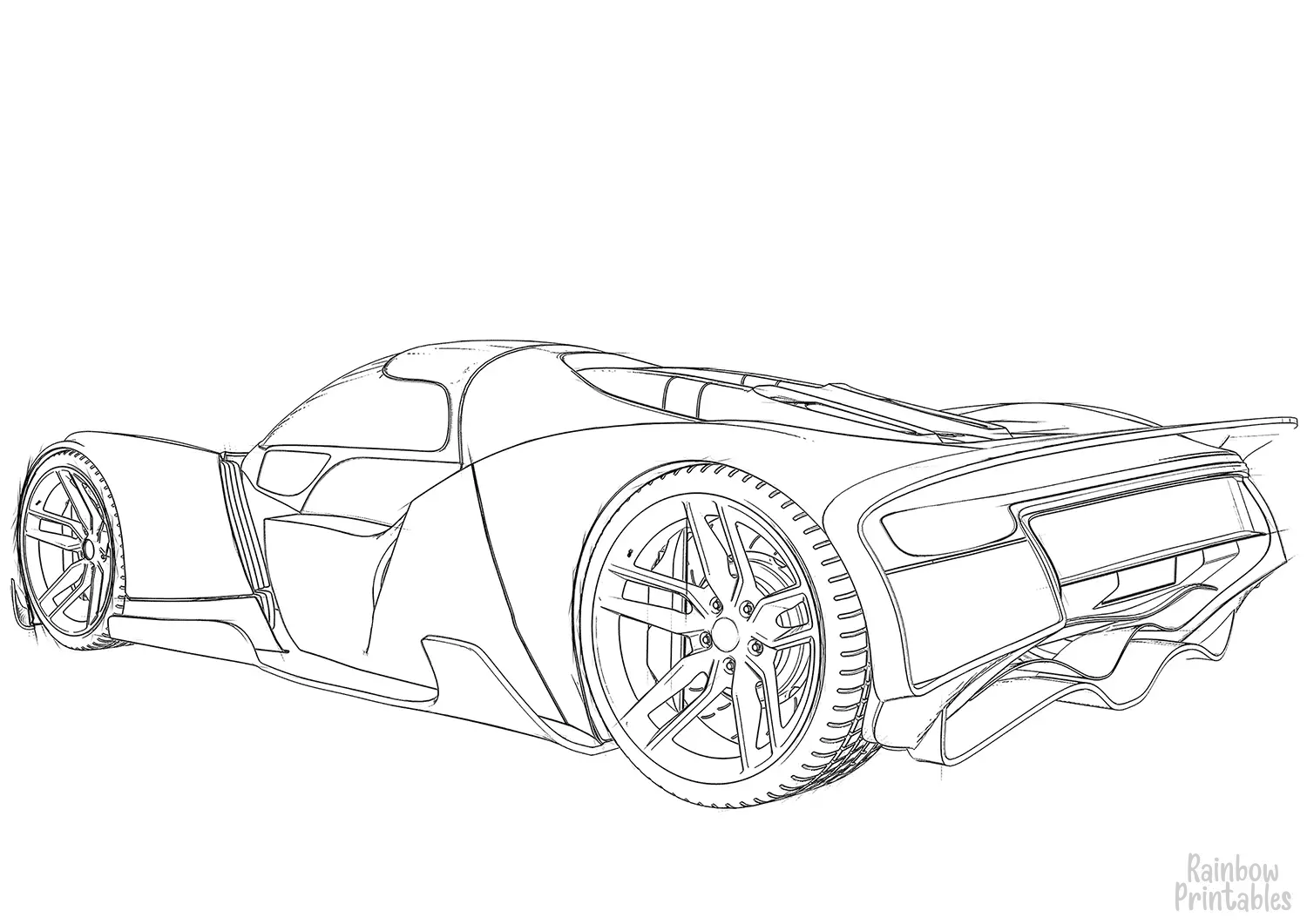 SPORTS-CAR RACER Racecars Clipart Coloring Pages for Kids Adults Art Activities Line Art