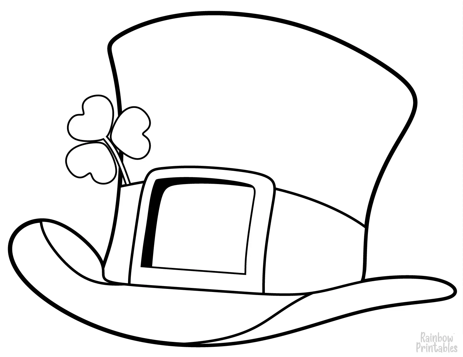 St. Patrick Top Hat Coloring Activity Pages for Kids