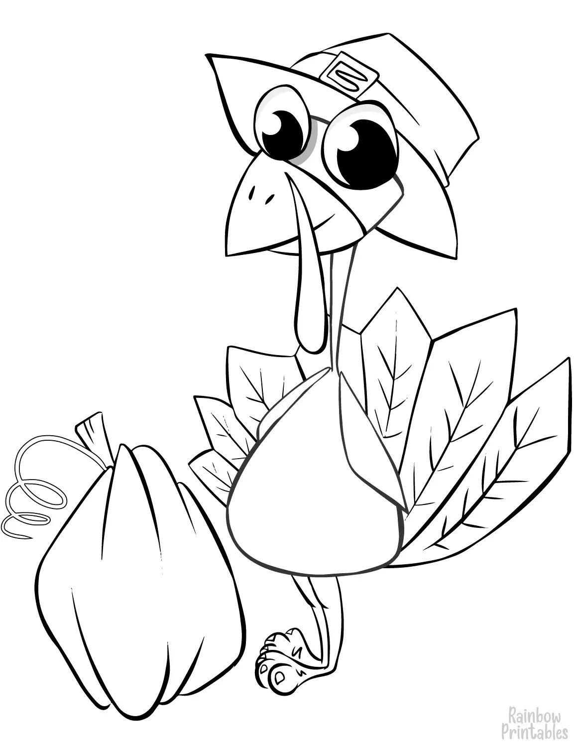THANKSGIVING WITH PUMKIN FOOD Clipart Coloring Pages for Kids Adults Art Activities Line Art