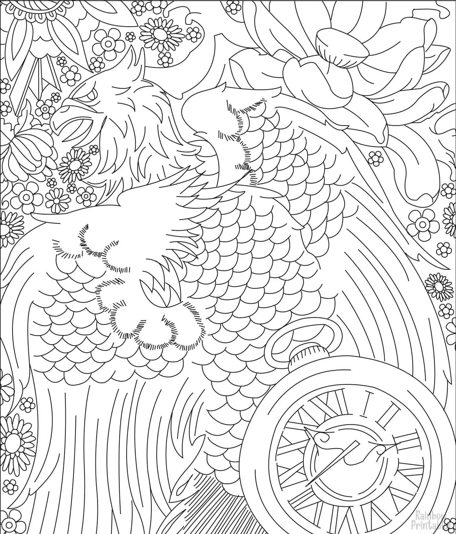 SIMPLE Mandala EAGLET Coloring Pages for Kids Adults Boredom Art Activities Line Art