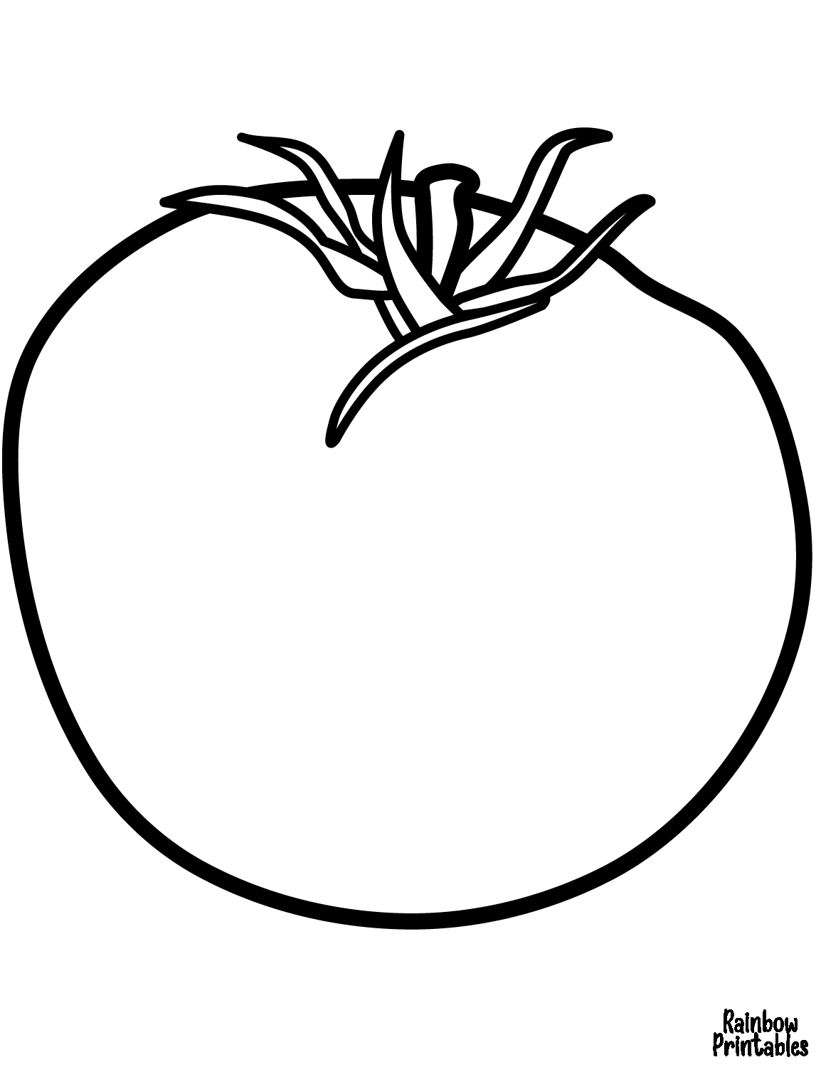 Line Drawing TOMATO Coloring Pages for Kids Art Project