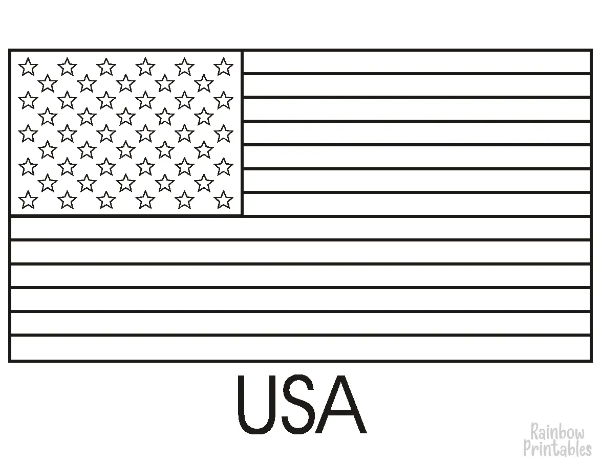 USA FLAG Free Clipart Public Domain Coloring Pages Line Art Drawings for Kids