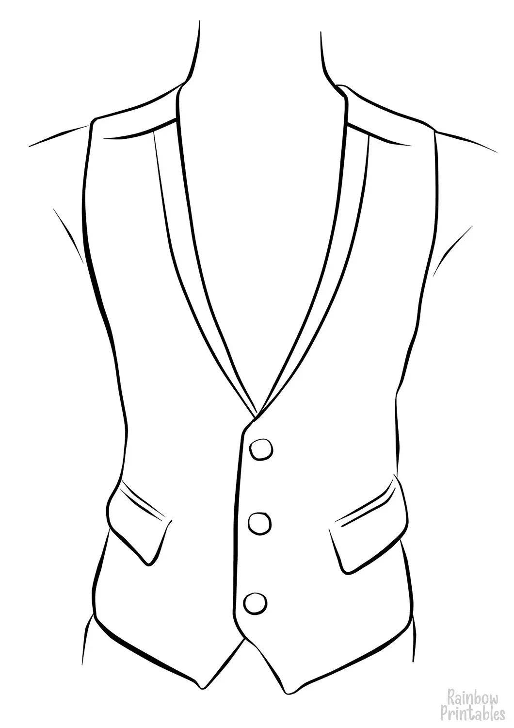 Waistcoat Coloring Activity Pages for Kids
