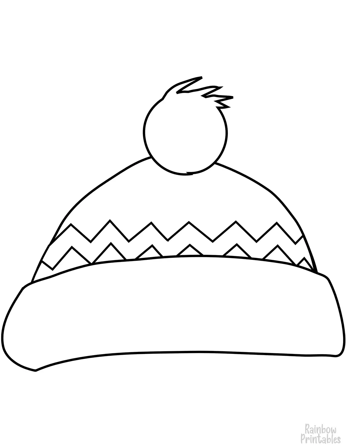 Winter-Bobble-Hat-Coloring Activity Pages for Kids