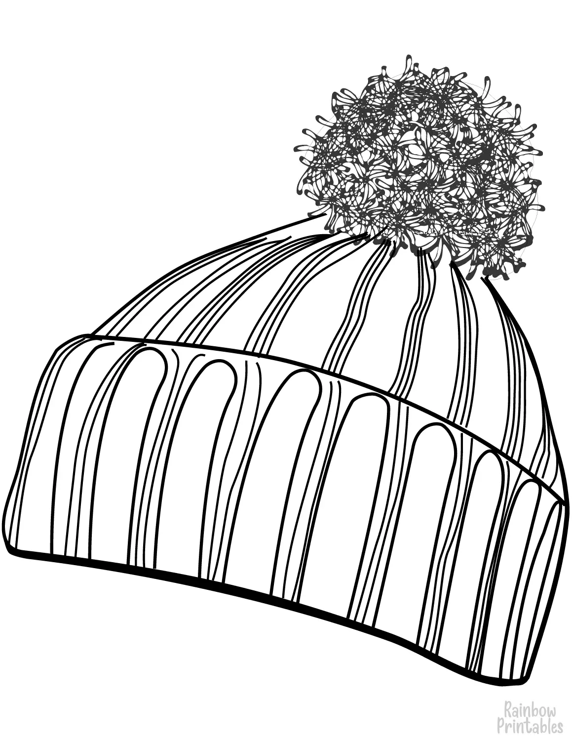 Winter-hat-Coloring Activity Pages for Kids