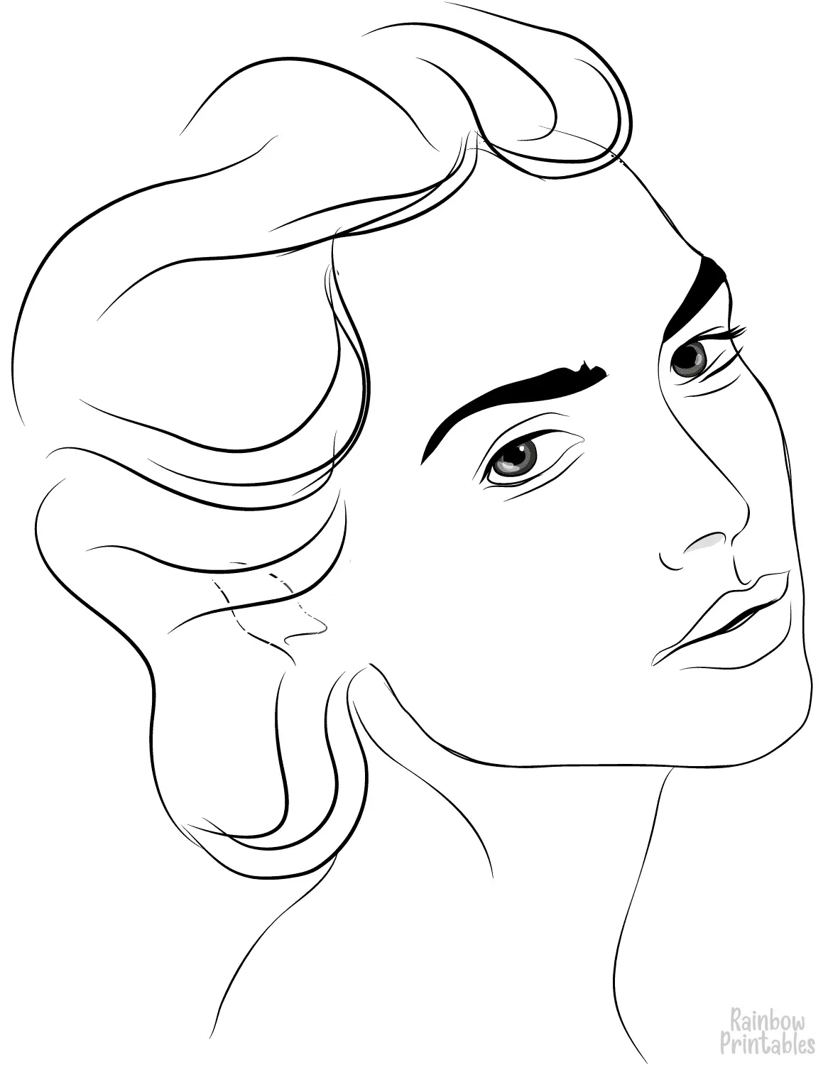 BEAUTIFUL WOMAN High Fashion Portrait Girl Free Clipart Coloring Pages for Kids Adults Art Activities Line Art
