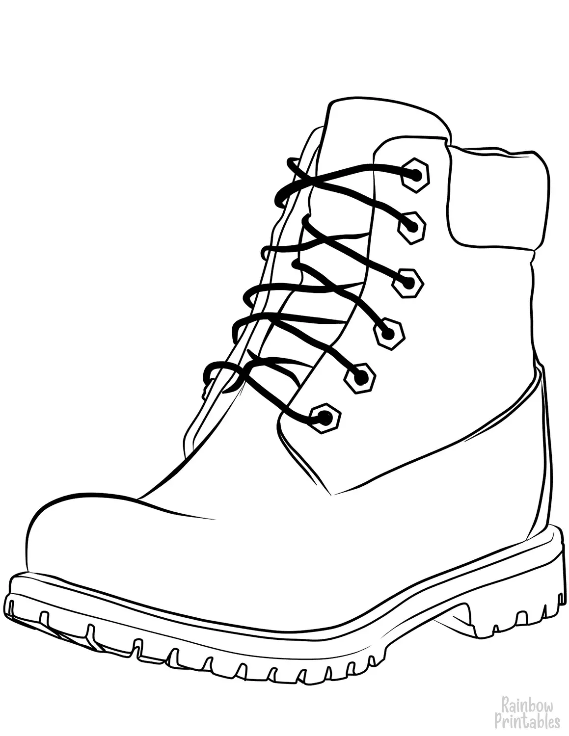 Work Boot Coloring Activity Pages for Kids