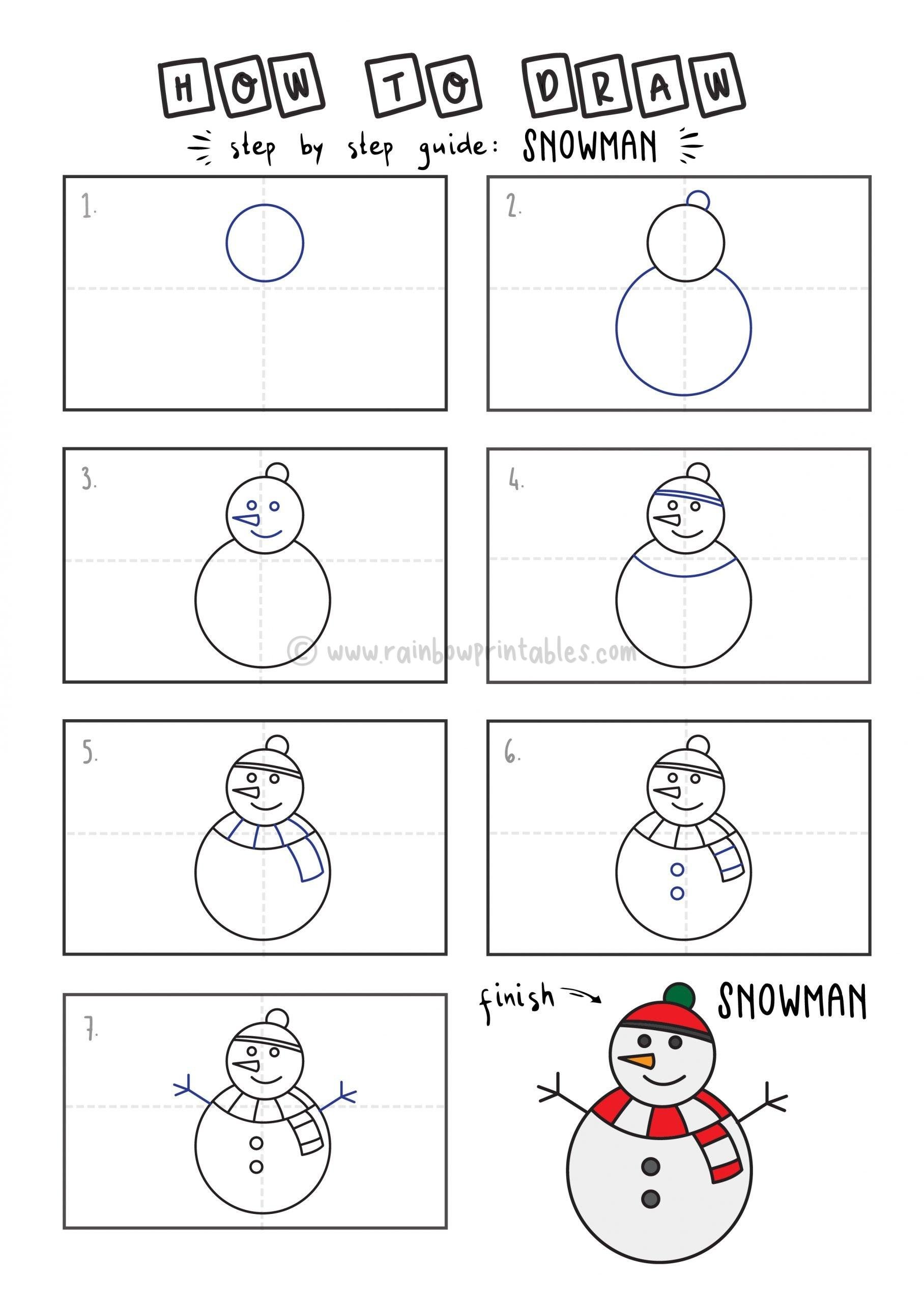 How To Draw a Snowman Drawing a Winter Snowman! Easy Tutorial for