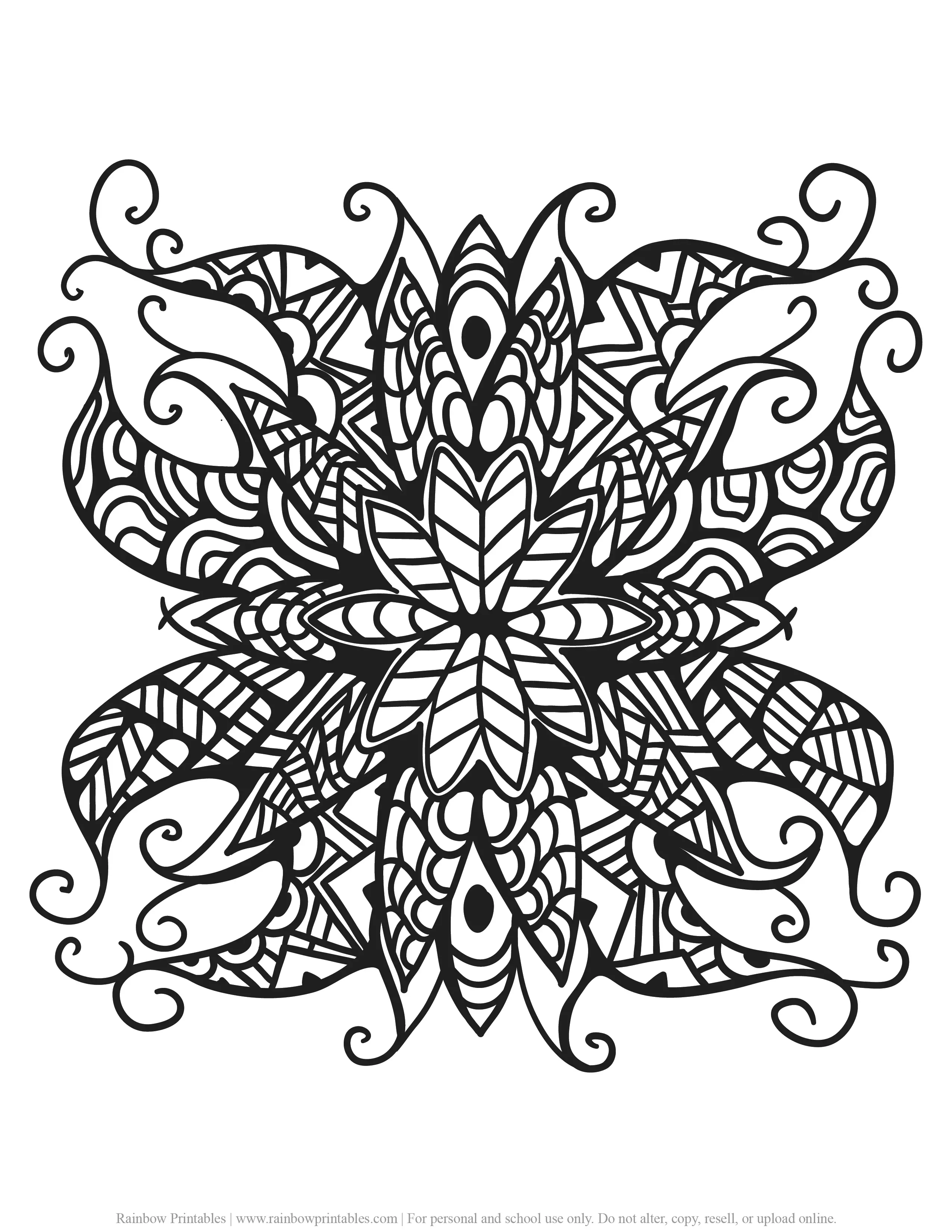 ADULT COLORING PAGES ANTI-STRESS RELIEF PRINTABLE MANDALA PATTERN GROWN UP RELAXING ACTIVITY PRINTABLE Flowers