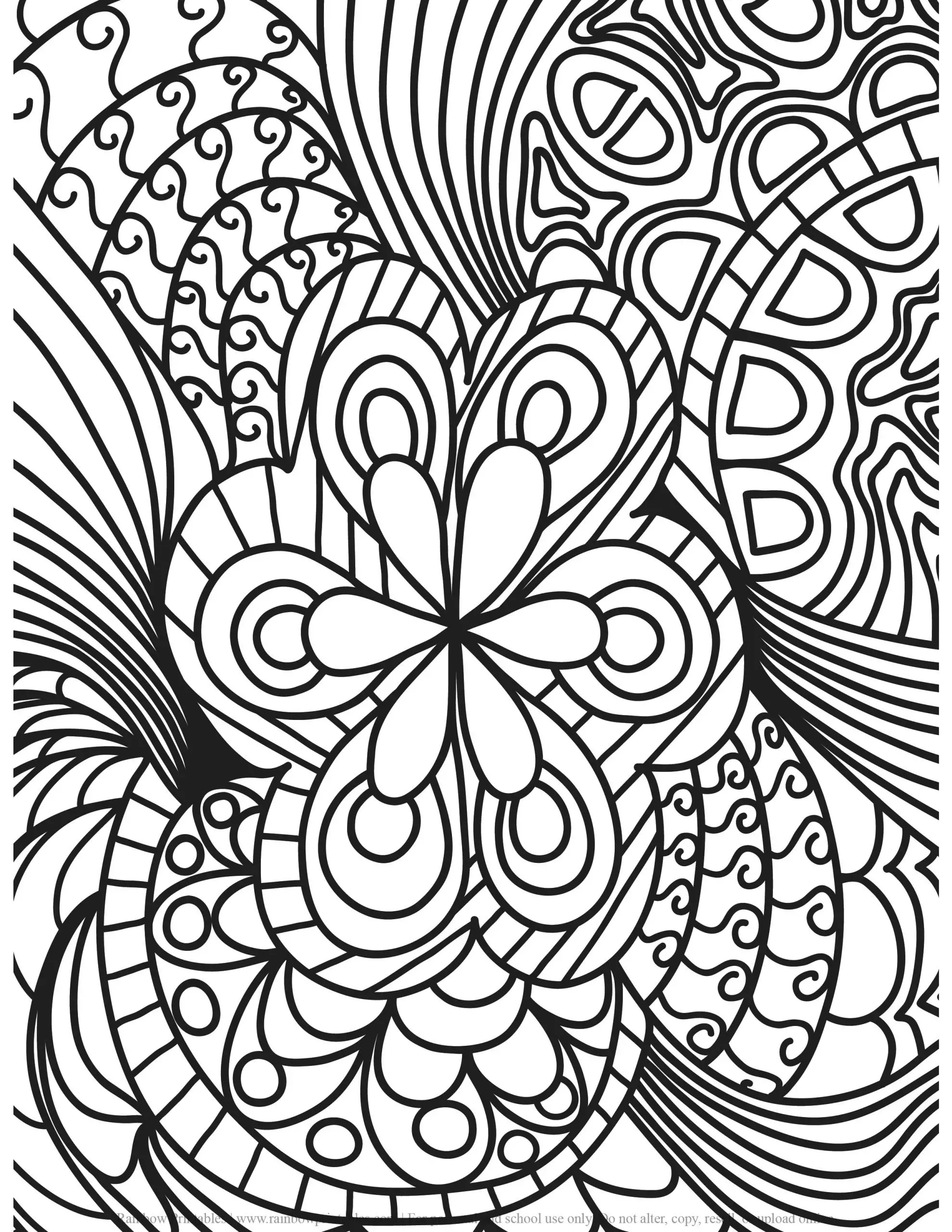 ADULT COLORING PAGES ANTI-STRESS RELIEF PRINTABLE MANDALA PATTERN RELAXING ACTIVITY PRINTABLE Flower