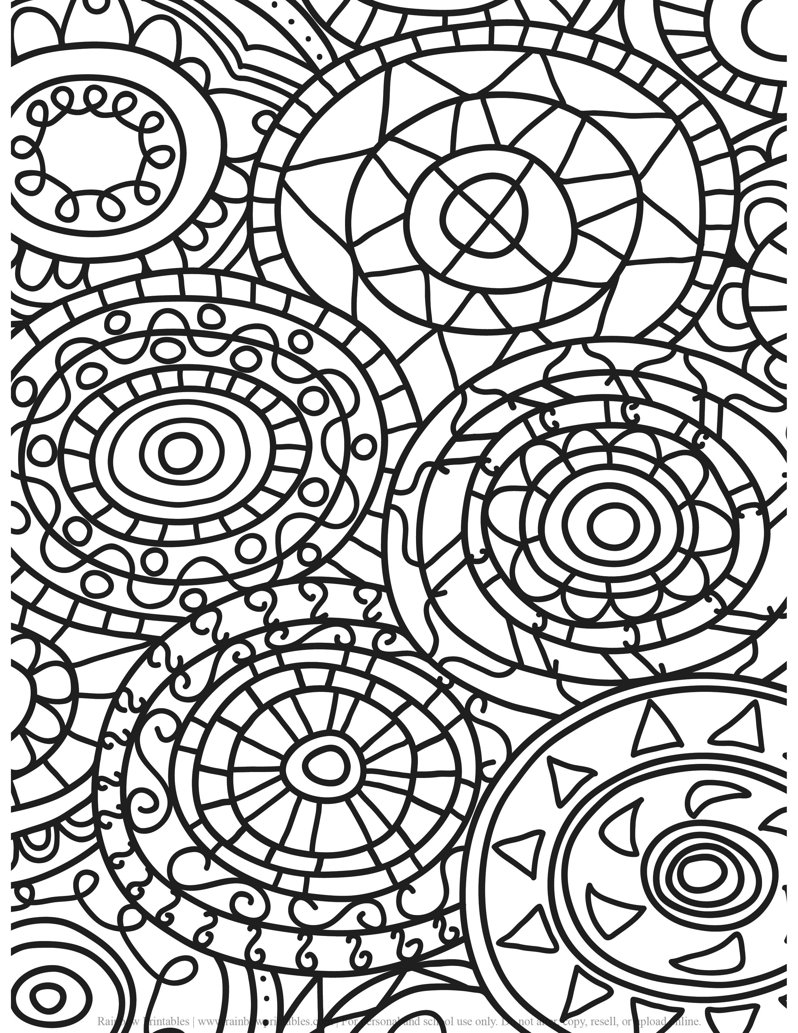 ADULT COLORING PAGES ANTI-STRESS RELIEF PRINTABLE MANDALA PATTERN GROWN UP RELAXING ACTIVITY PRINTABLE