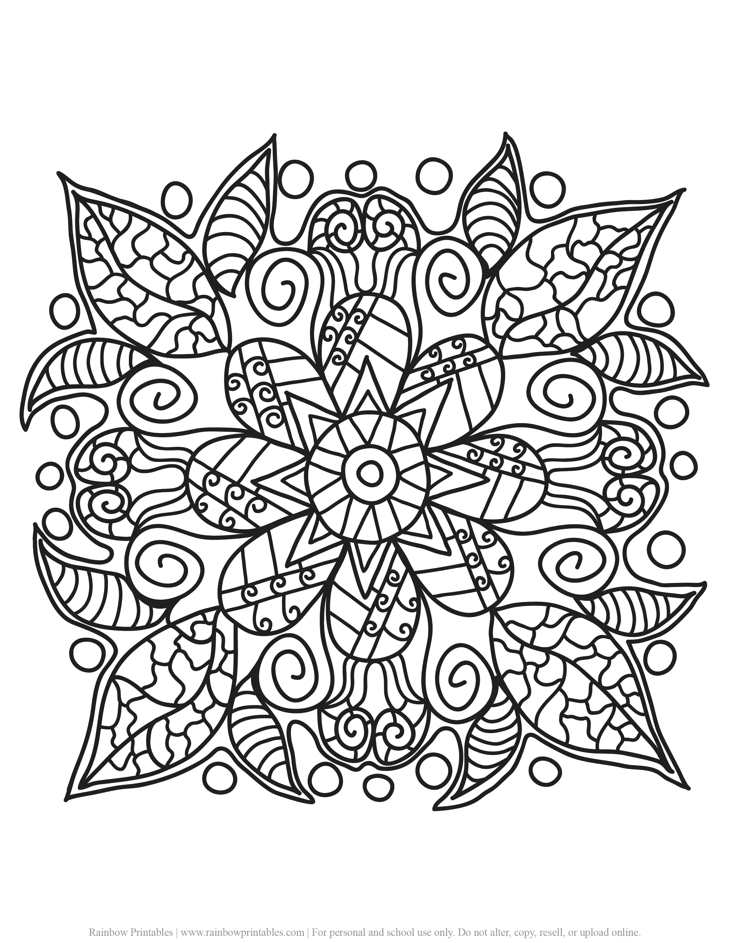 ADULT COLORING PAGES ANTI-STRESS RELIEF PRINTABLE MANDALA PATTERN RELAXING ACTIVITY PRINTABLE Flower