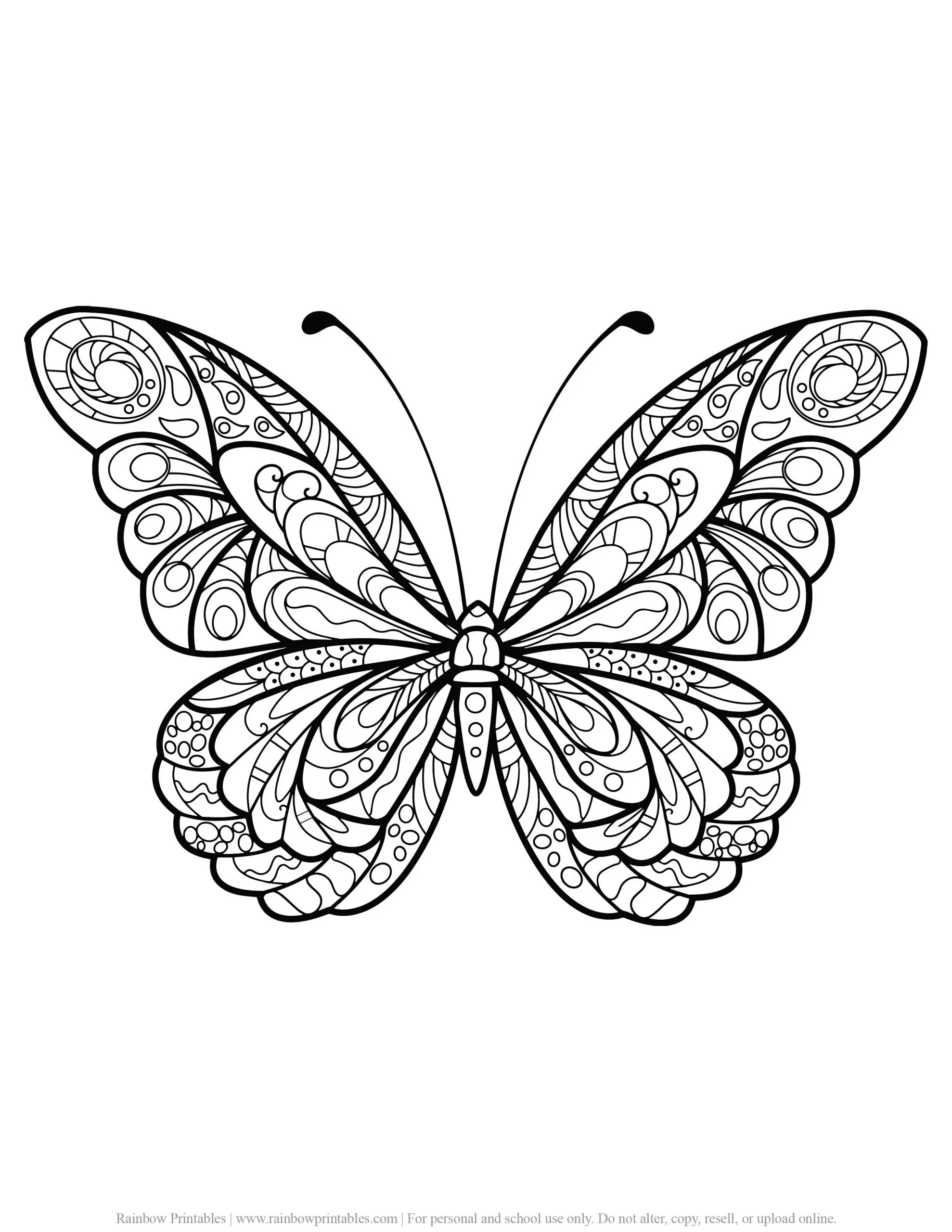 Butterfly Mandala Pattern Coloring Page   Rainbow Printables