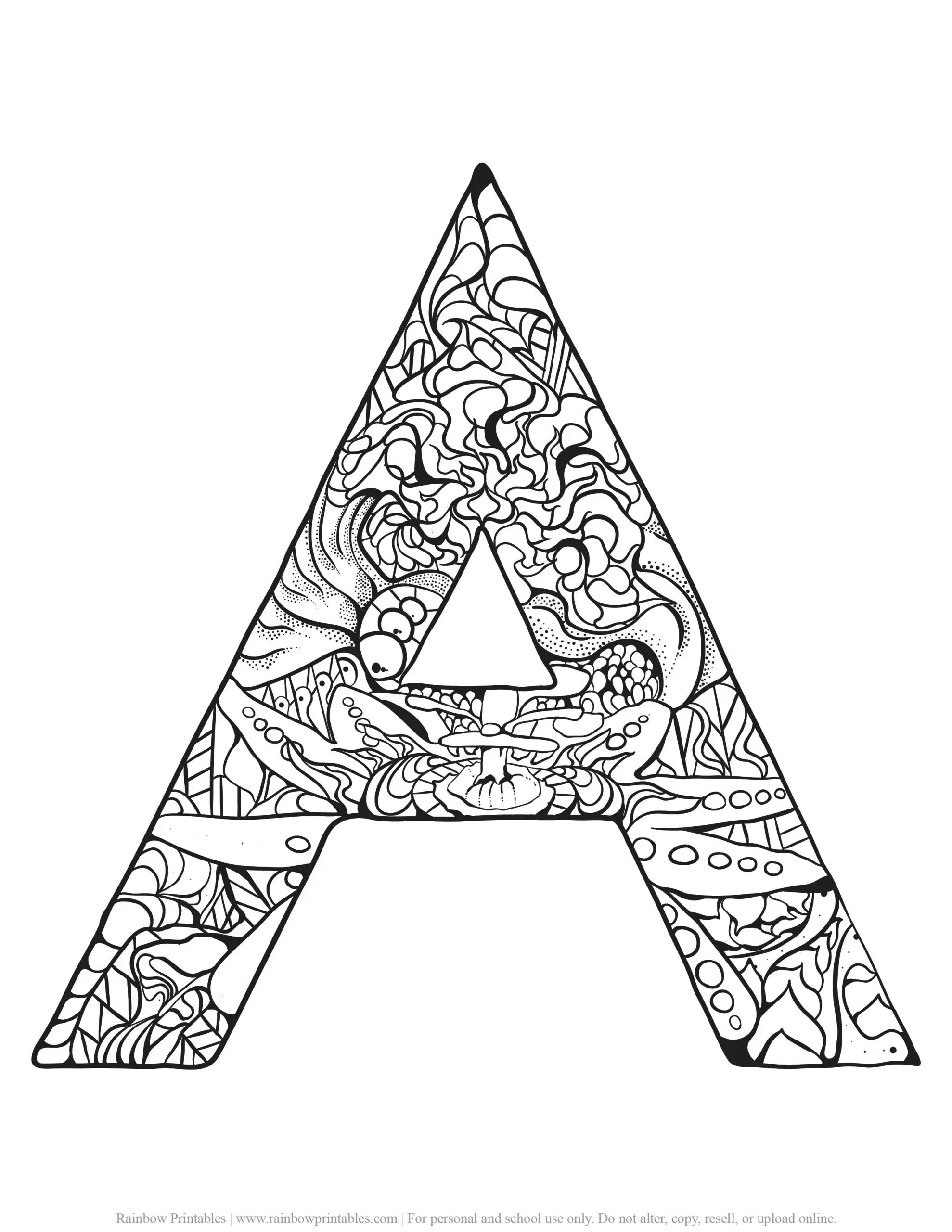ABC Alphabet Letter Coloring Pages   Rainbow Printables