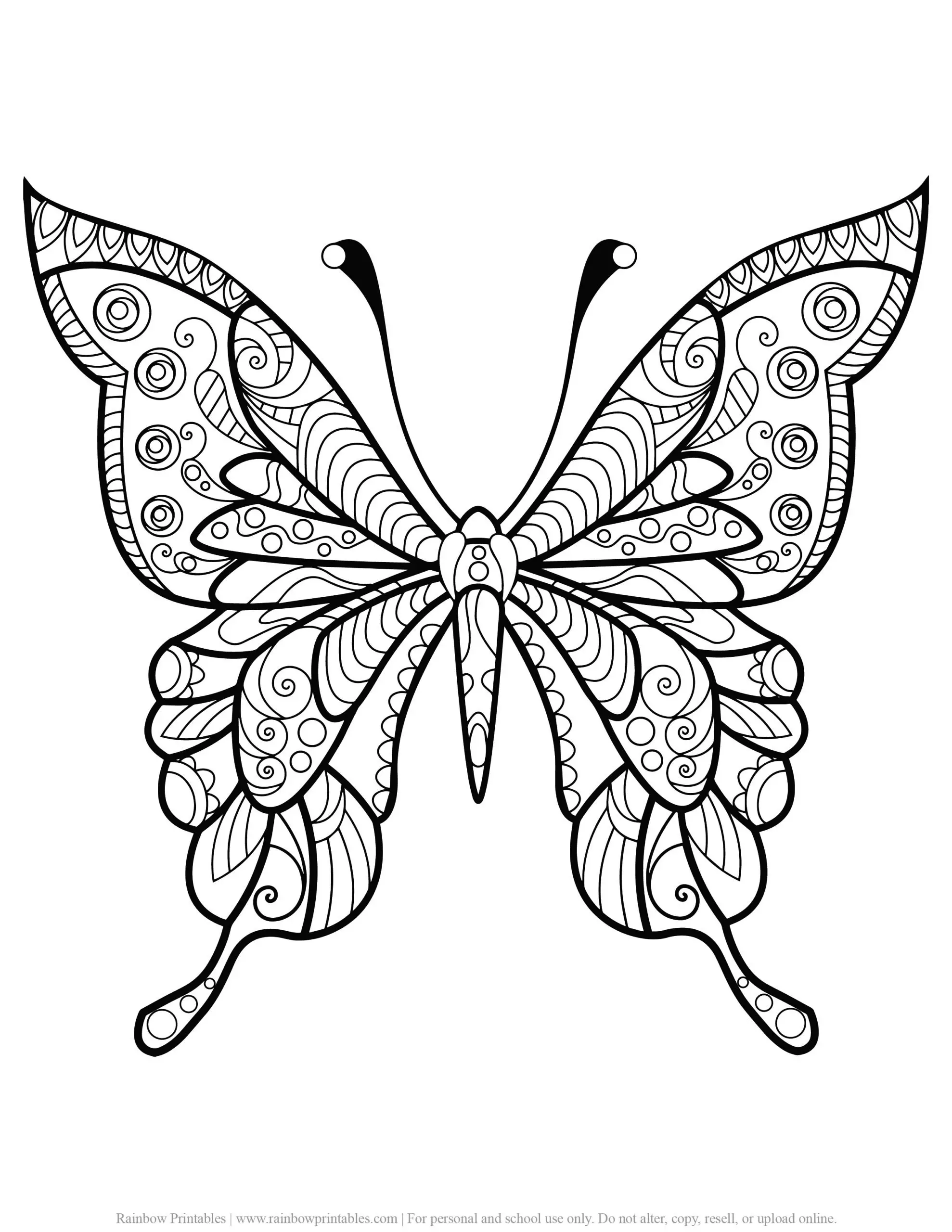 Butterfly Mandala Pattern Coloring Page - Rainbow Printables