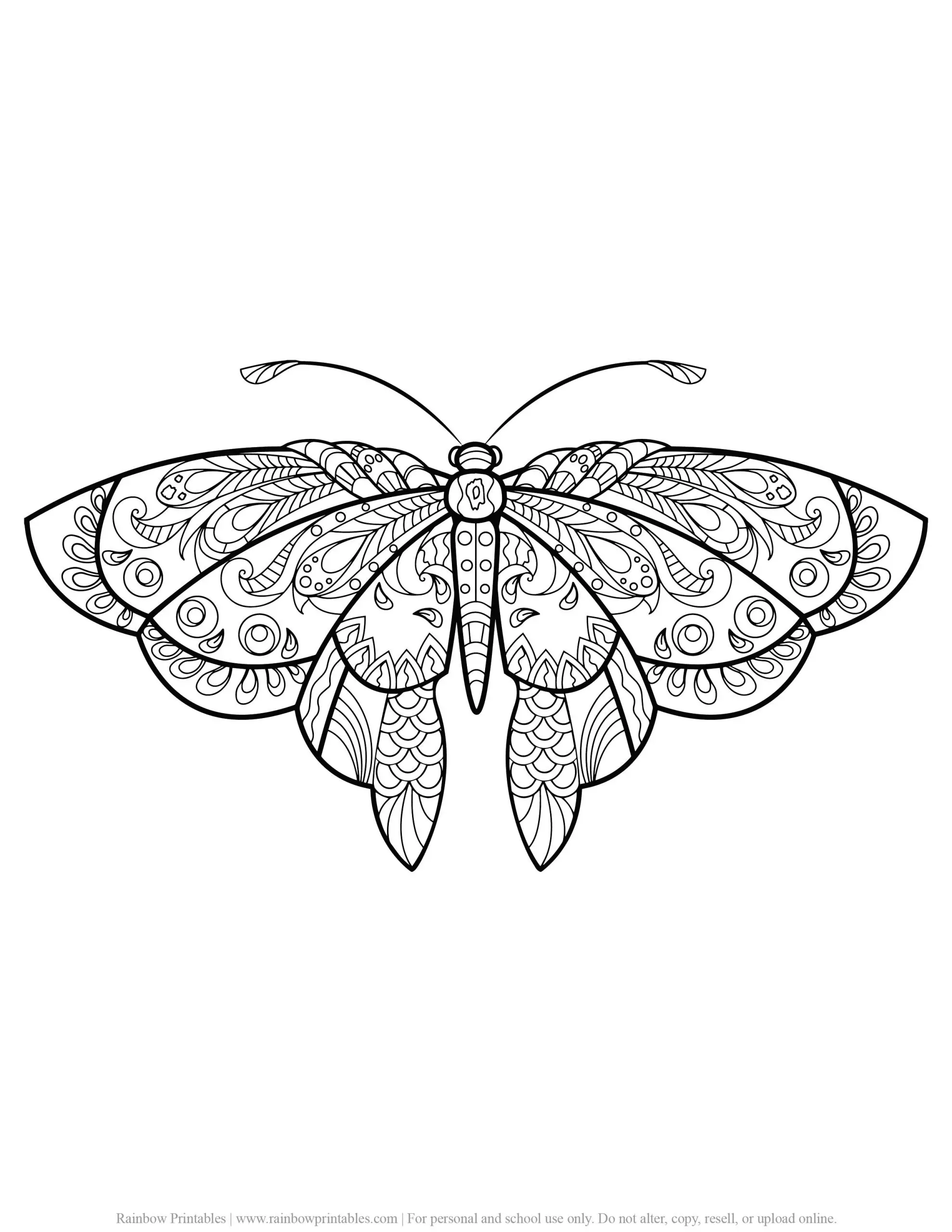 ADULT COLORING PAGES ANTI-STRESS RELIEF PRINTABLE MANDALA PATTERN GROWN UP RELAXING ACTIVITY PRINTABLE BUTTERFLY