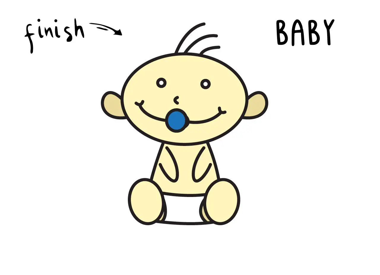 How To Draw a Cute Cartoon Baby