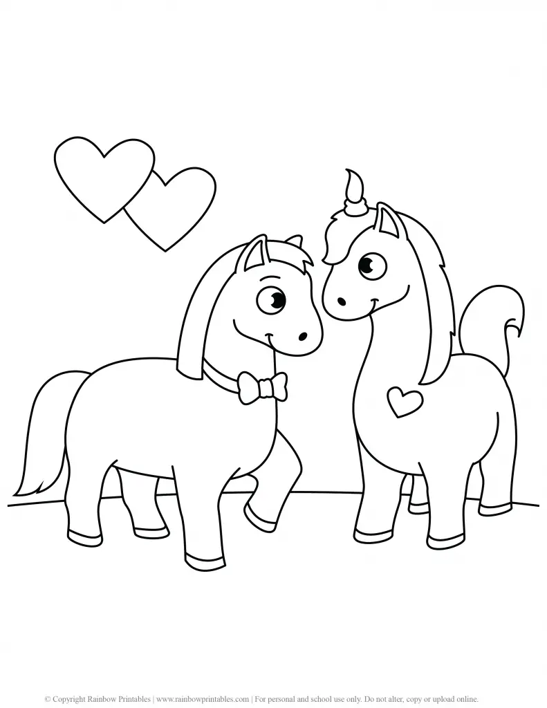 CUTE CARTOON HORSE PONY COLORING PAGES FOR CHILDREN PRINTABLE ACTIVITY