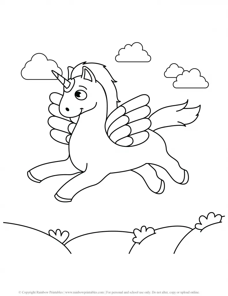 CUTE CARTOON HORSE PONY COLORING PAGES FOR CHILDREN PRINTABLE ACTIVITY