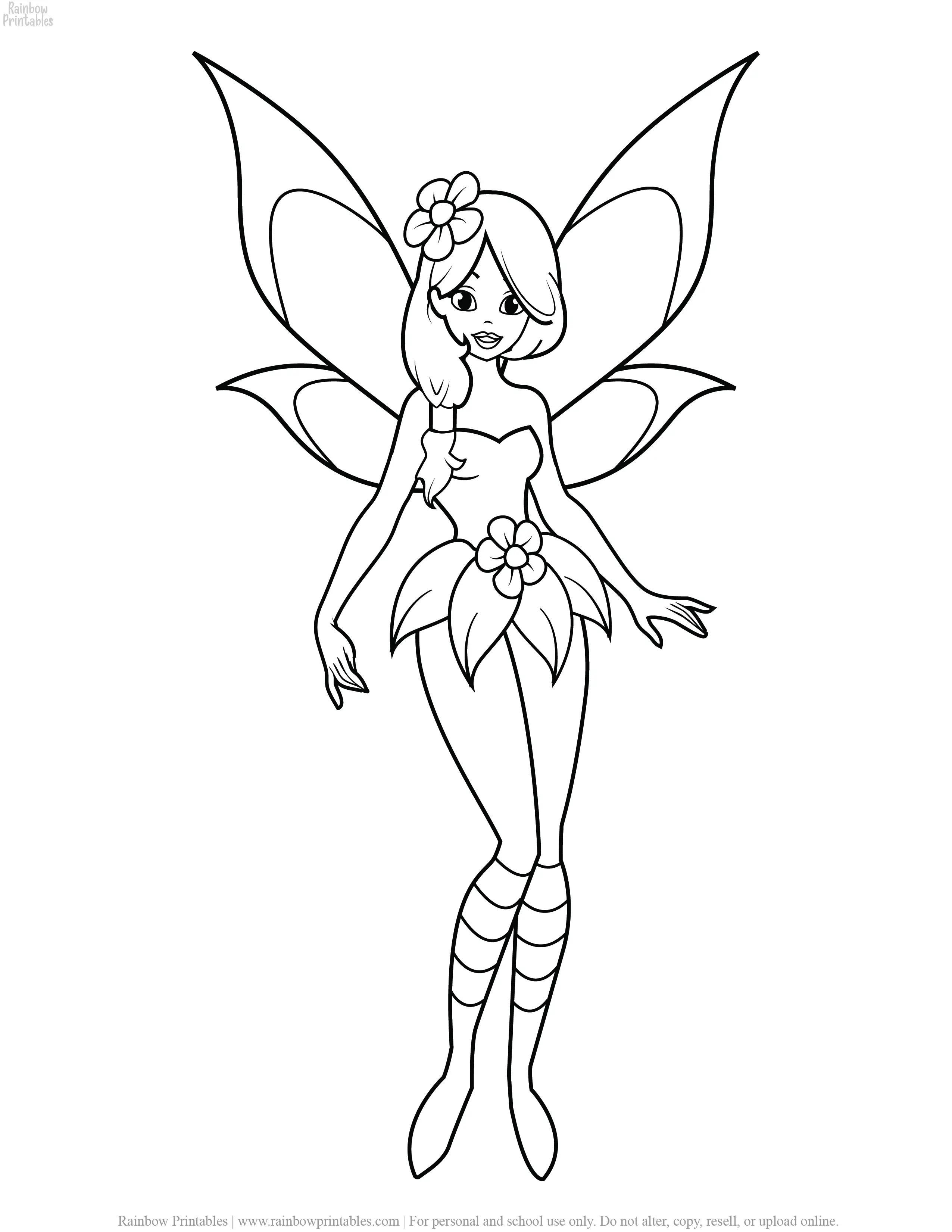 20 Pretty Fairy Kids Coloring Pages for Girls Free   Rainbow ...