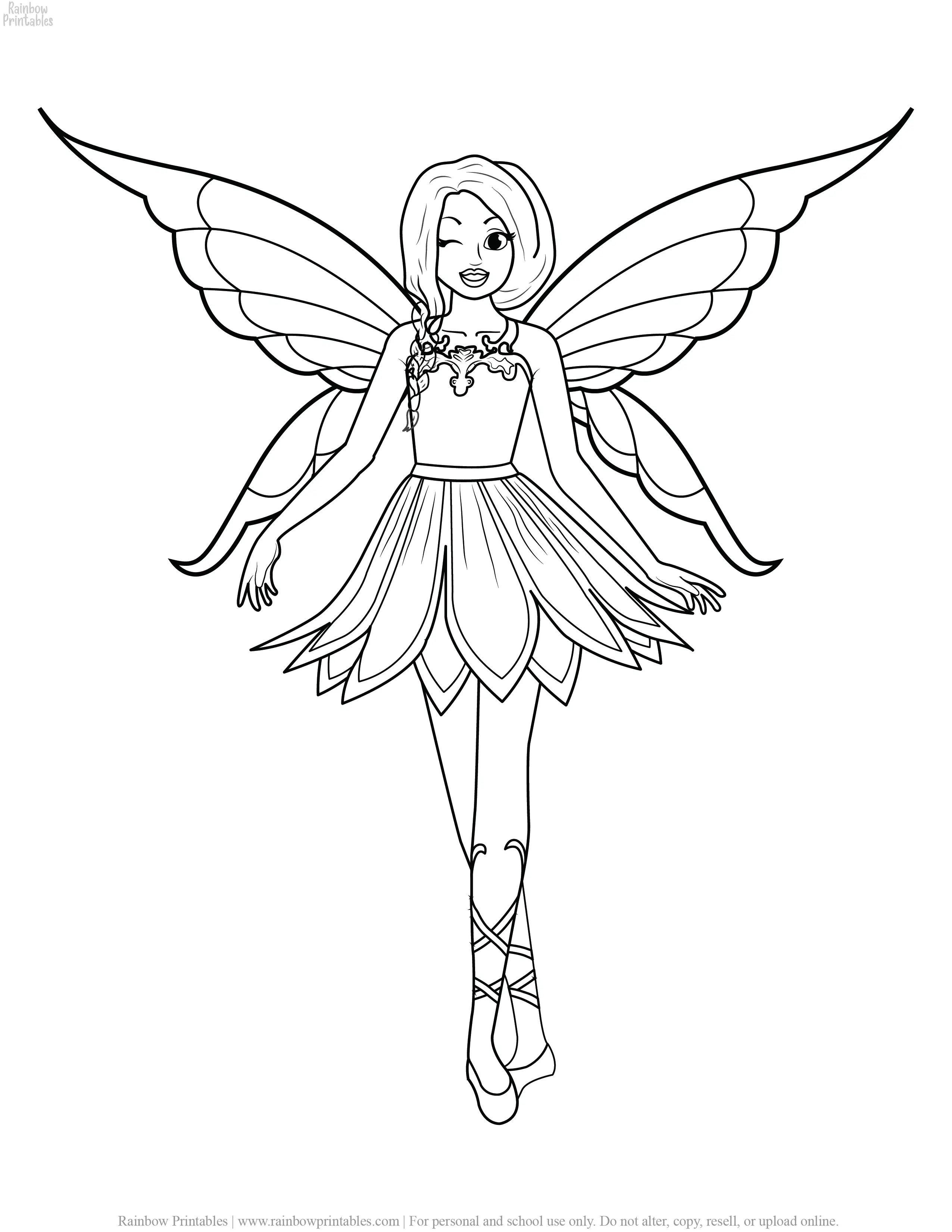 26 Pretty Fairy Kids Coloring Pages for Girls (Free!) Rainbow Printables