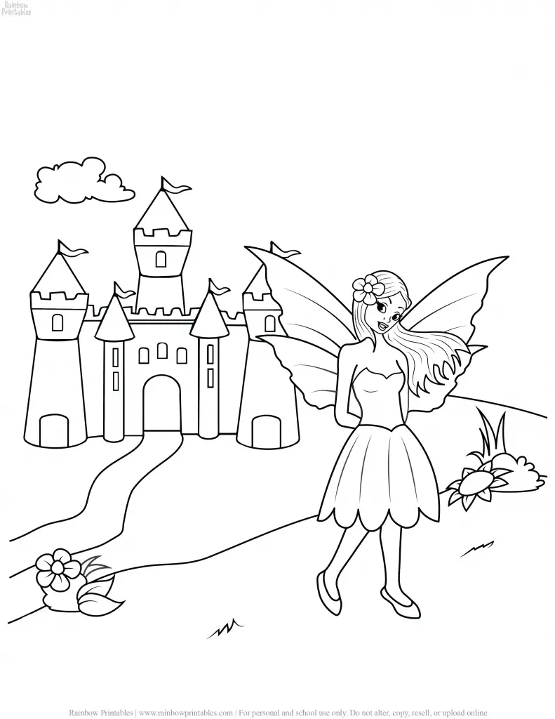 FREE BEAUTIFUL CARTOON FAIRY COLORING PAGES FOR GIRLS PRINTABLE ACTIVITY