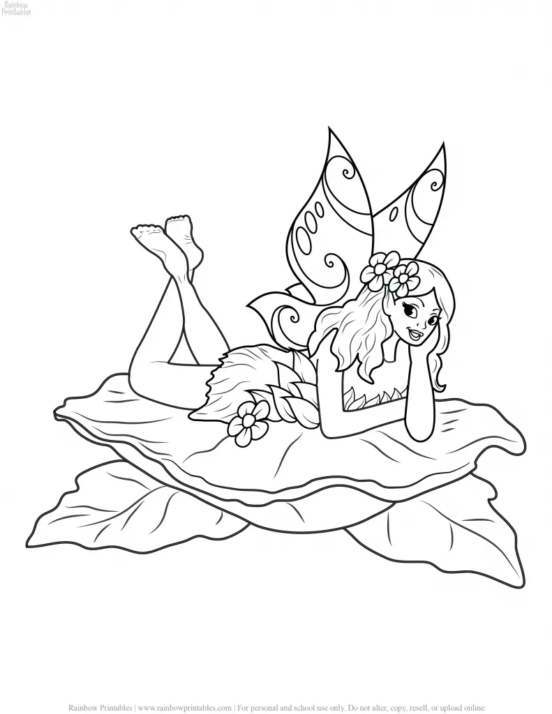 FREE BEAUTIFUL CARTOON FAIRY COLORING PAGES FOR GIRLS PRINTABLE ACTIVITY