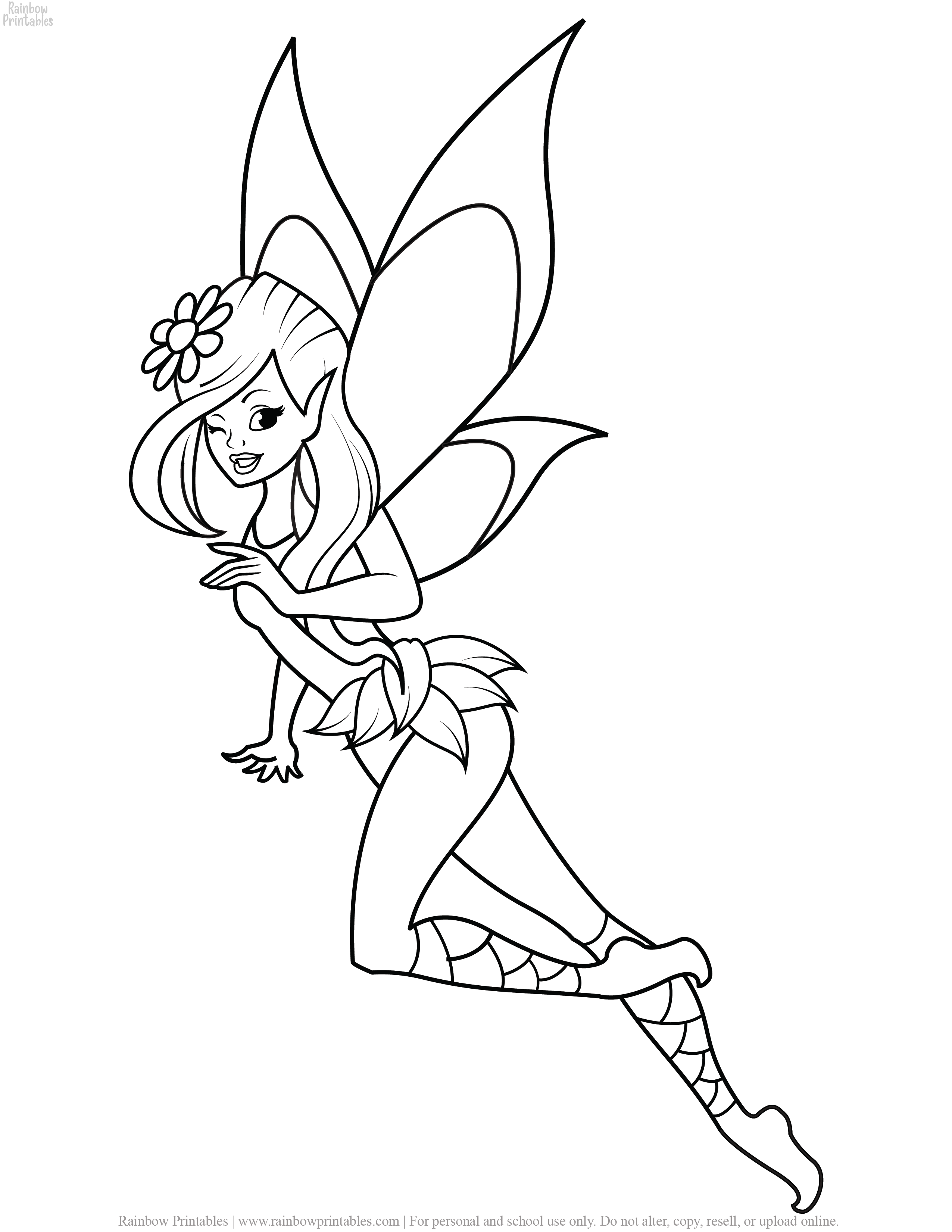 Download 26 Pretty Fairy Kids Coloring Pages For Girls Free Rainbow Printables