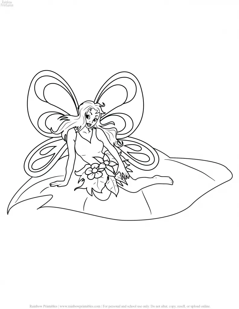 FREE BEAUTIFUL CARTOON FAIRY COLORING PAGES FOR GIRLS PRINTABLE ACTIVITY