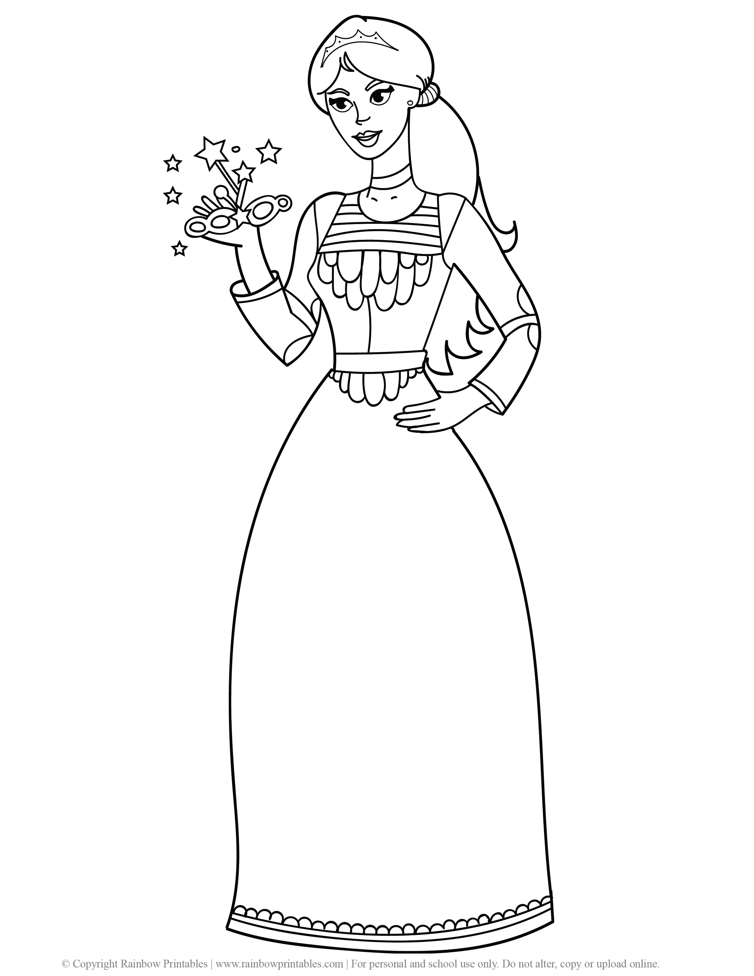 Cute Princess Coloring Pages for Girls   Rainbow Printables