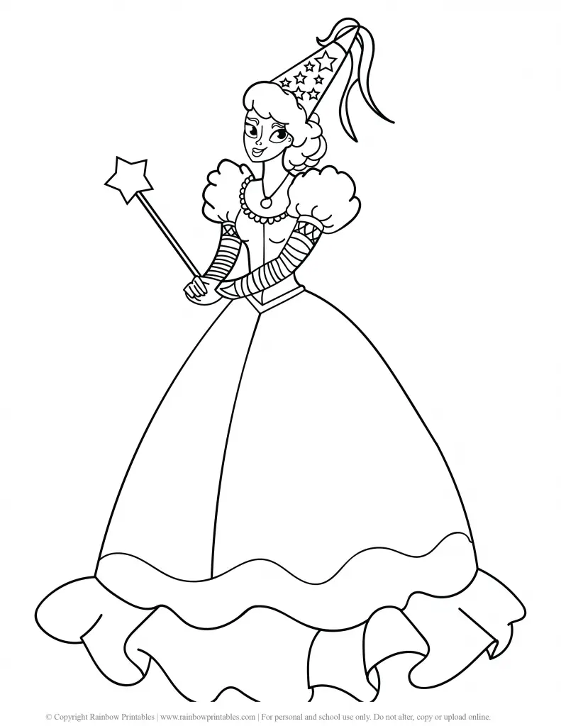 FREE CUTE PRETTY PRINCESS COLORING PAGES FOR GIRLS PRINTABLE ACTIVITY