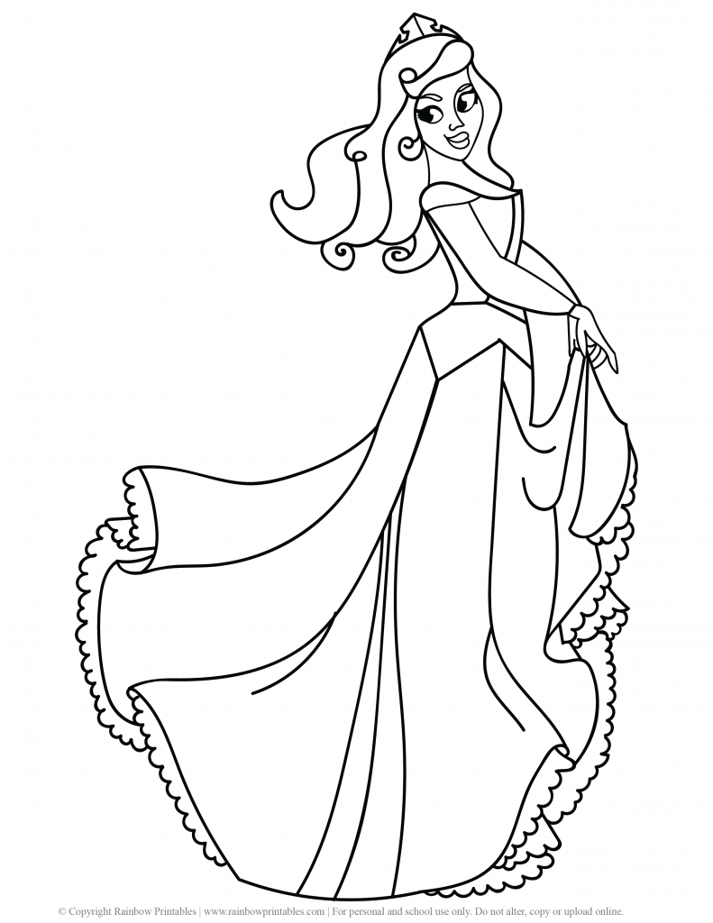 FREE CUTE PRETTY PRINCESS COLORING PAGES FOR GIRLS PRINTABLE ACTIVITY