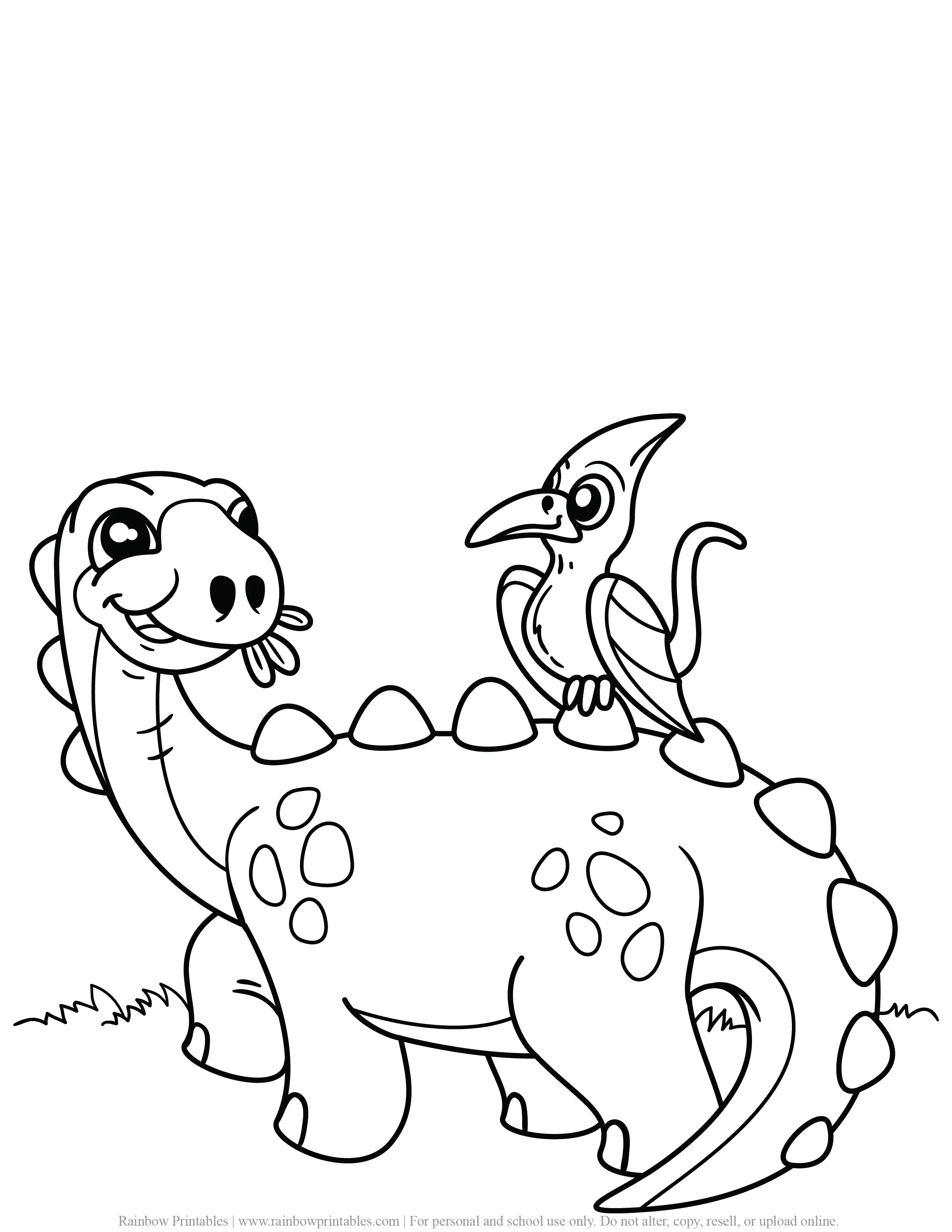 20 FREE Super Cute Dinosaur Coloring Pages For Kids   Rainbow ...