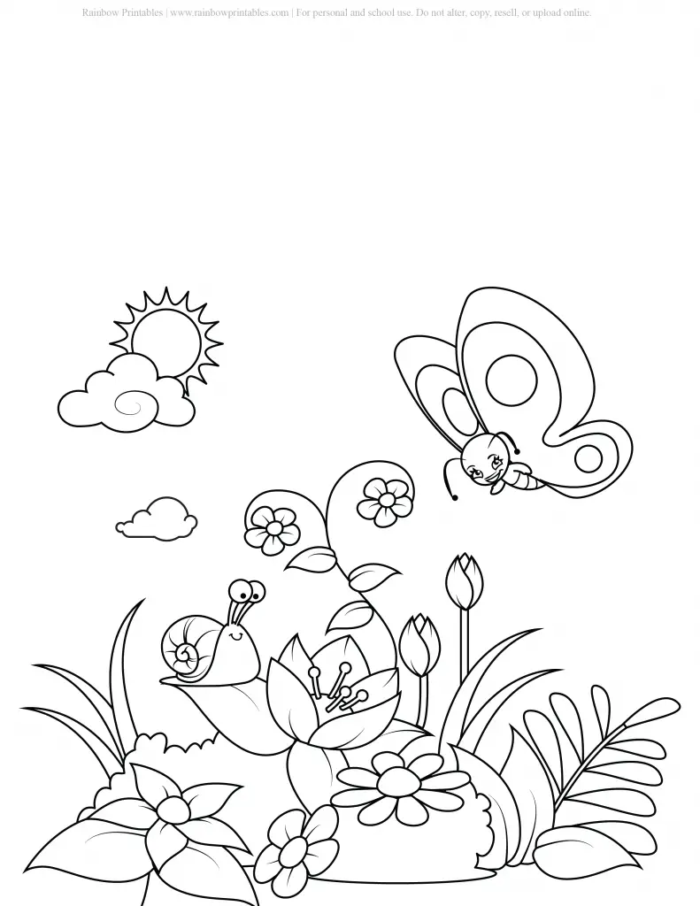 FREE SPRING TIME SEASON COLORING PAGES NATURE BEAUTIFUL PRINTABLE SHEETS FOR KIDS ART ACTIVITY