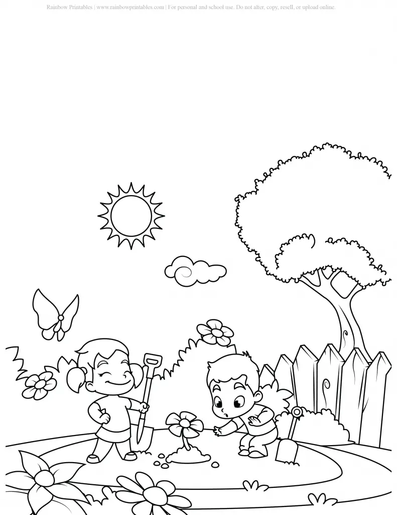 FREE SPRING TIME SEASON COLORING PAGES NATURE BEAUTIFUL PRINTABLE SHEETS FOR KIDS ART ACTIVITY