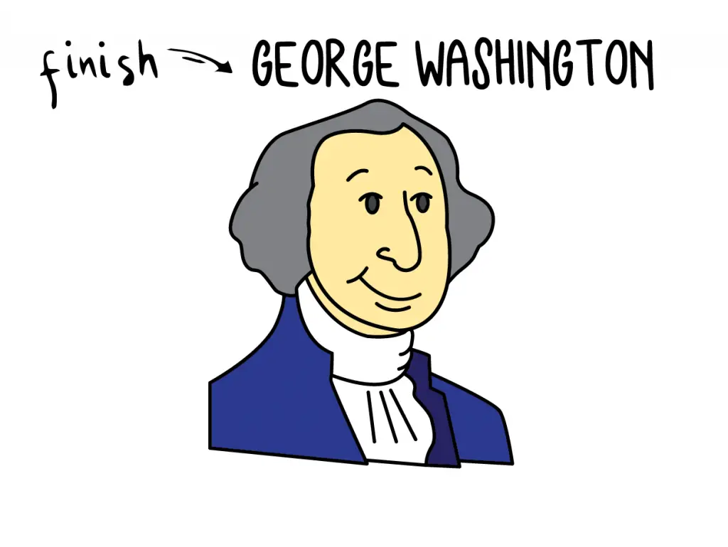 George Washington How To Draw for Kids Final Cartoon