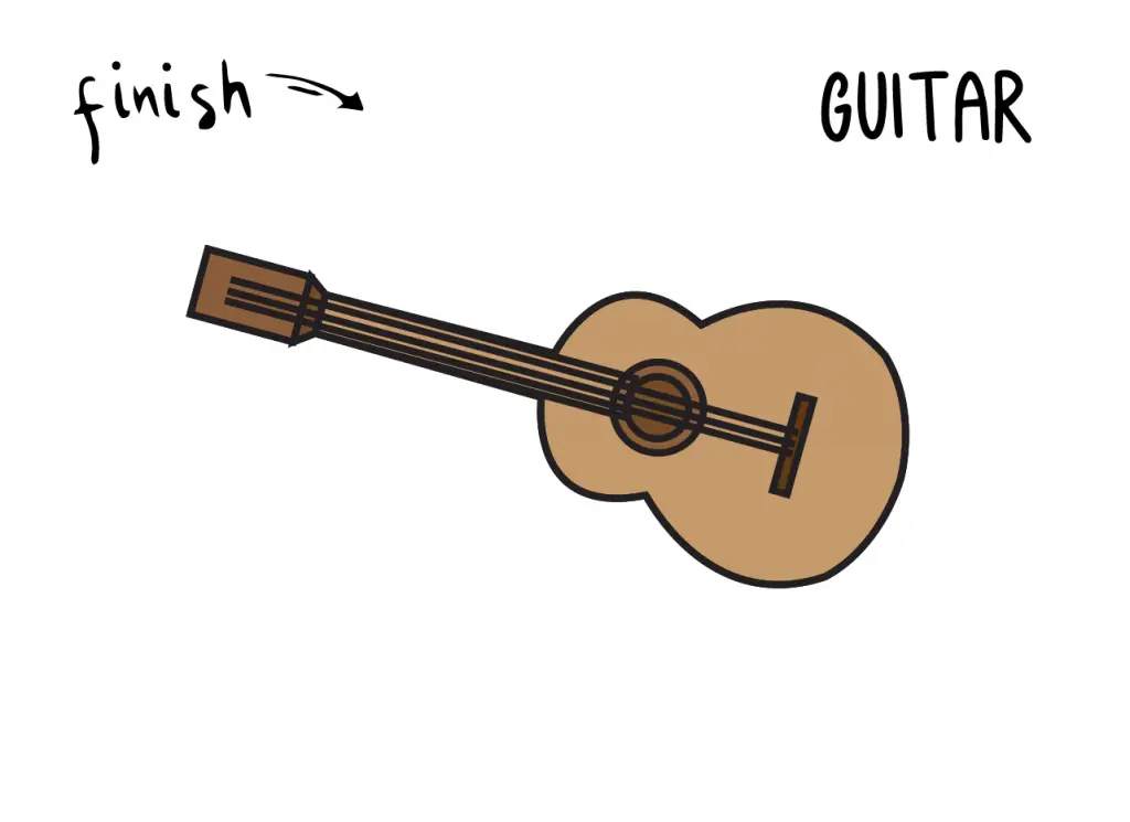 How To Draw EASY Guitar Arts tutorial step by step for kids