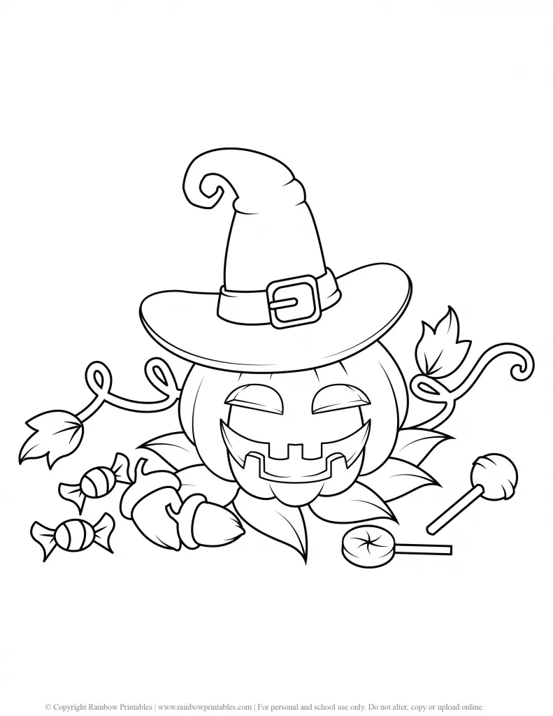 HOLIDAY HALLOWEEN MONSTER TRICK OR TREAT PUMPKIN COLORING PAGES FOR KIDS