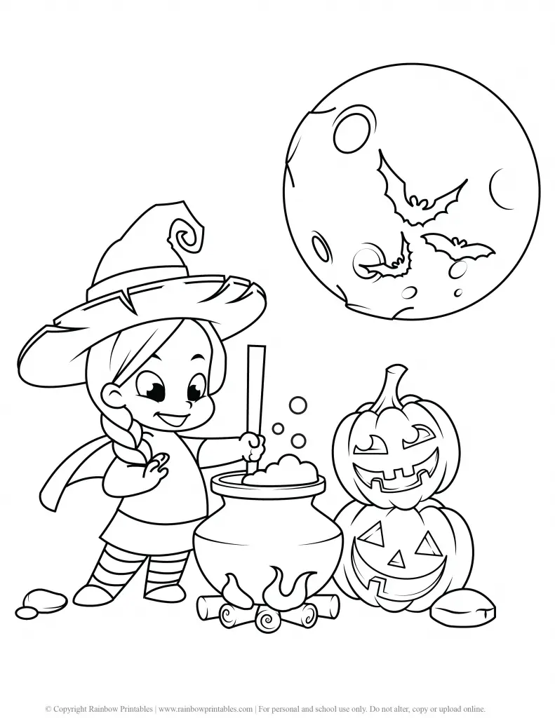 HOLIDAY HALLOWEEN MONSTER TRICK OR TREAT PUMPKIN COLORING PAGES FOR KIDS