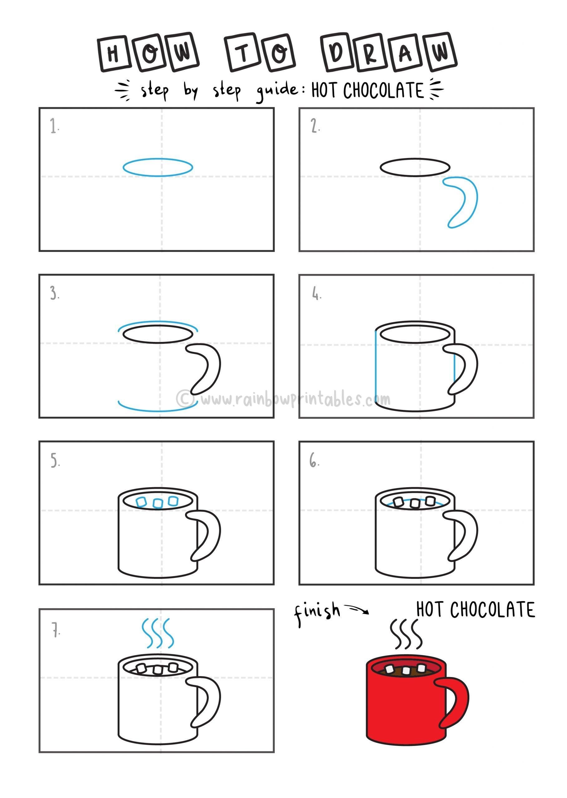 How To Draw A Mug Of Hot Chocolate With Marshmallows Easy Step By Step Guide 12 2023